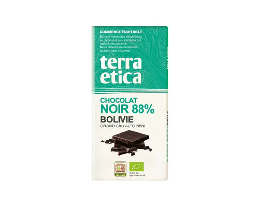 TERRA ETICA - БИО ШОКОЛАД ЧЕРЕН 88% БОЛИВИЯ - ХАИТИ - 100 г