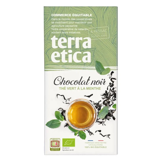 TERRA ETICA - БИО ШОКОЛАД ЧЕРЕН СЪС ЗЕЛЕНА МЕНТА - 100 г