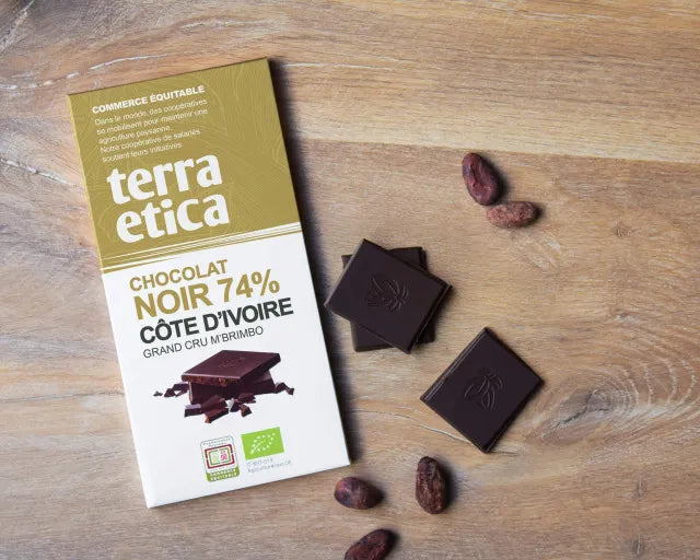TERRA ETICA - БИО ШОКОЛАД ЧЕРЕН 74% БРЯГ НА СЛОНОВАТА КОСТ - 100 г