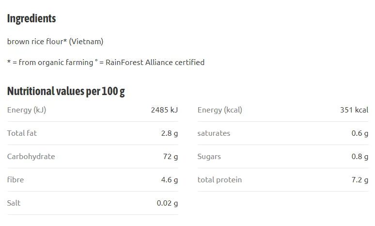 TERRA SANA - БИО ВИЕТНАМСКИ НУДЛИ ВЕРМИЧЕЛИ ОТ КАФЯВ ОРИЗ - 250 г