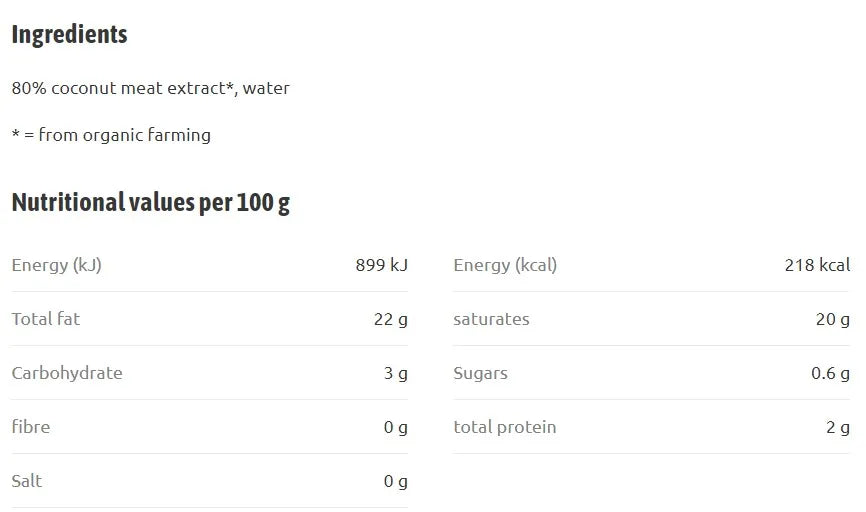 TERRA SANA - БИО КОКОСОВО МЛЯКО 80% - 200 мл