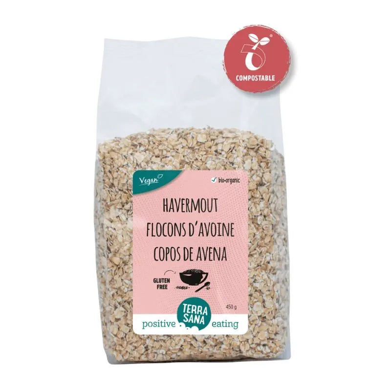TERRA SANA - БИО БЕЗГЛУТЕНОВИ ОВЕСЕНИ ЯДКИ -  450 г