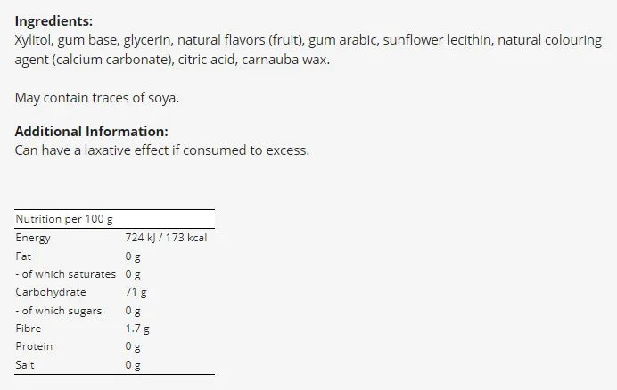 XYLI GUM - ДЪВКА С КСИЛИТОЛ FRUIT - 12 бр