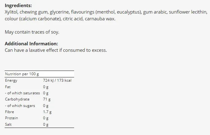 XYLI GUM - ДЪВКА С КСИЛИТОЛ ICE MINT - 12 бр