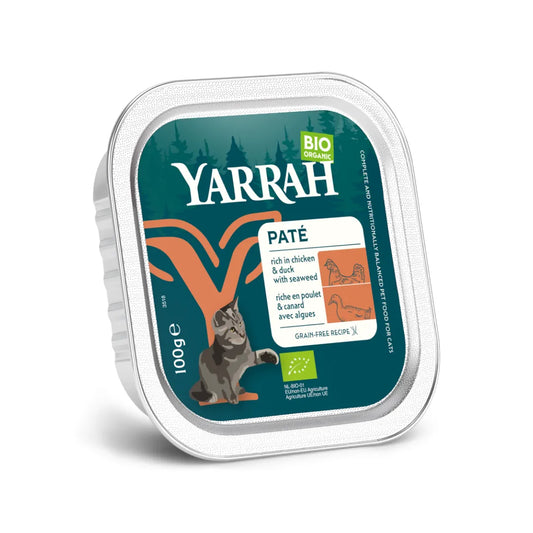 YARRAH - БИО КОТЕШКА ХРАНА ПАСТЕТ ОТ ПАТЕШКО И ВОДОРАСЛИ - 100 г