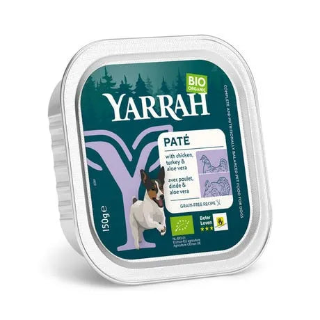 YARRAH - БИО КУЧЕШКА ХРАНА ПАСТЕТ ОТ ПУЕШКО БЕЗ ЗЪРНО - 150 г