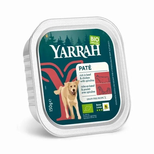 YARRAH - БИО КУЧЕШКА ХРАНА ПАСТЕТ ОТ ТЕЛЕШКО БЕЗ ЗЪРНО - 150 г