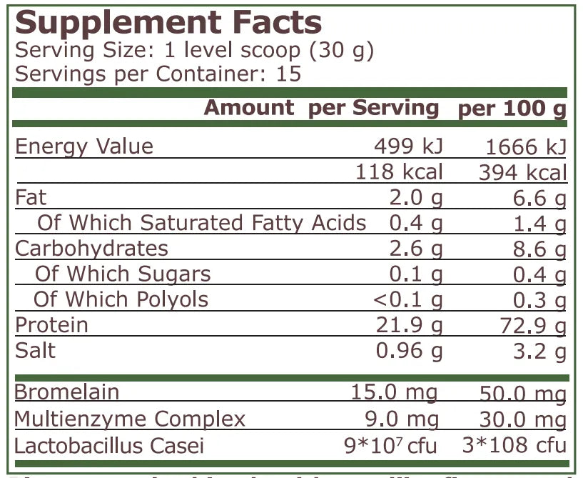 PURE NUTRITION - РАСТИТЕЛЕН ПРОТЕИН КОМПЛЕКС - НАТУРАЛНА ВАНИЛИЯ - 450 г