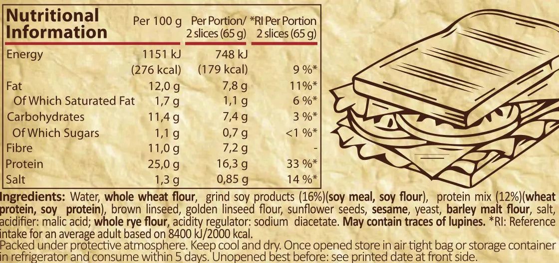 Pure Nutrition - ПРОТЕИНОВ ХЛЯБ ЗА САНДВИЧИ - 260 g